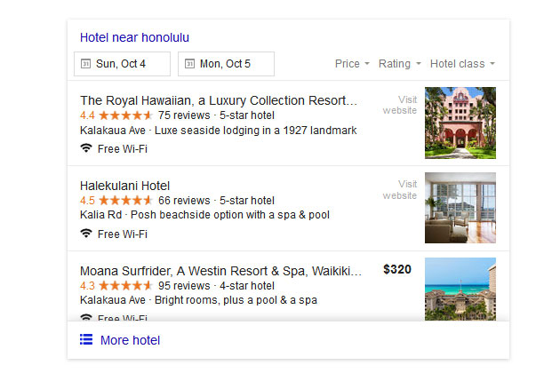 Google Hotelsuche: Hotelsuche in den SERPs